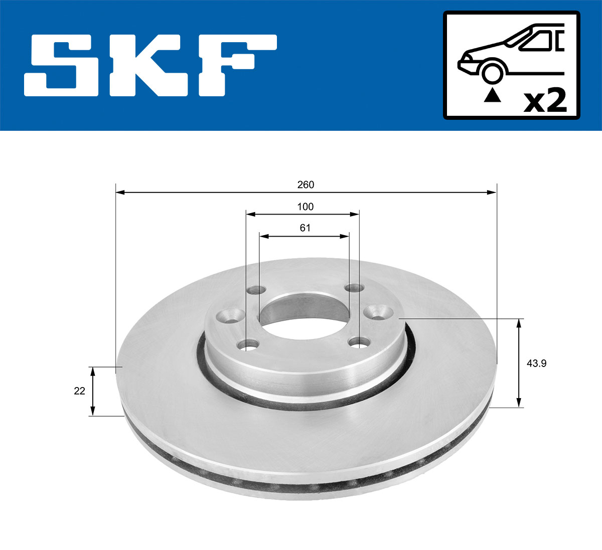 SKF VKBD 80004 V2 Disc frana